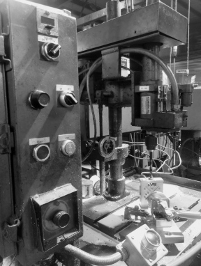 Drill press in the Shawnee Specialties toolroom