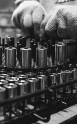 Sorting finished parts at Shawnee Specialties